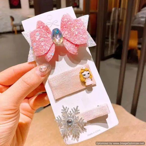 Lovely Big Bow Cute Ice Hairpin Set