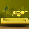 Hexagonal Acrylic Mirror Stickers Wall Décoration modern bedroom room