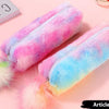 Rainbow plush ball pencil stationary bag box school