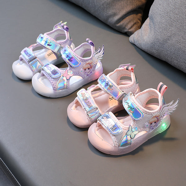 2257 Glowing light sandals new style fairy winter shoes for girls