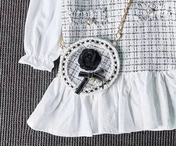 Flower style shoulder bag for girls