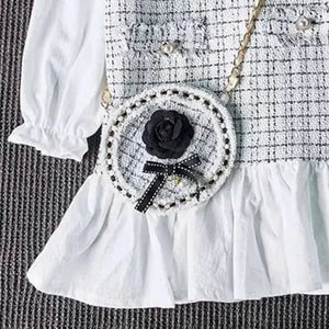 Flower style shoulder bag for girls
