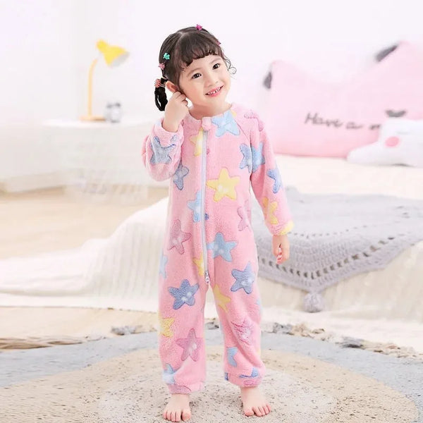 3483 Sleeping soft winter jumpsuite for girls and boys