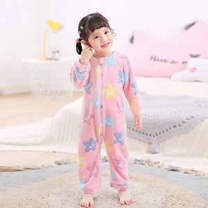 Sleeping soft winter jumpsuite for girls and boys