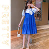 Princes flower casual fashion puff sleeve summer dress for girls