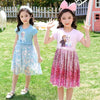 ELSA PRINT SEQUIN New STYLE FROCK FOR GIRLS