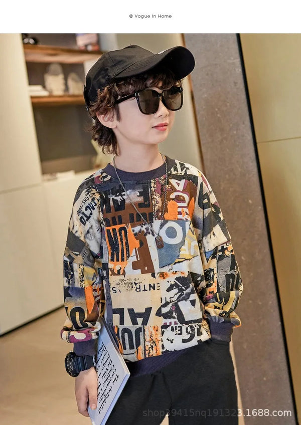 3980 sweats+trouser cortoon style dress for for boys and girls