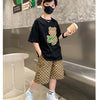 Bear style casual dress half sleeve t-shirt+short 2 pcs dress for girls