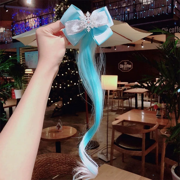 Snow queen 2 elsa anna wig and hairextention for girls