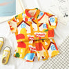 Children fashion shirt + short 2pcs printed dress for girls and boys