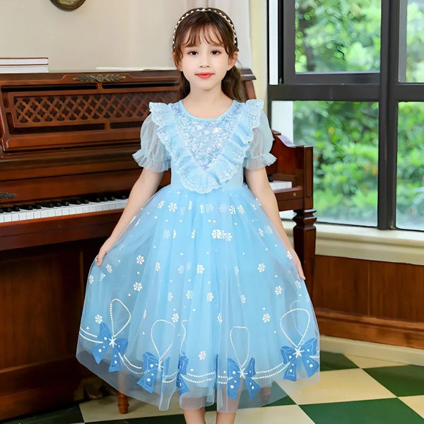 4209 Elsa frock birthday party frozen elsa frock for girls
