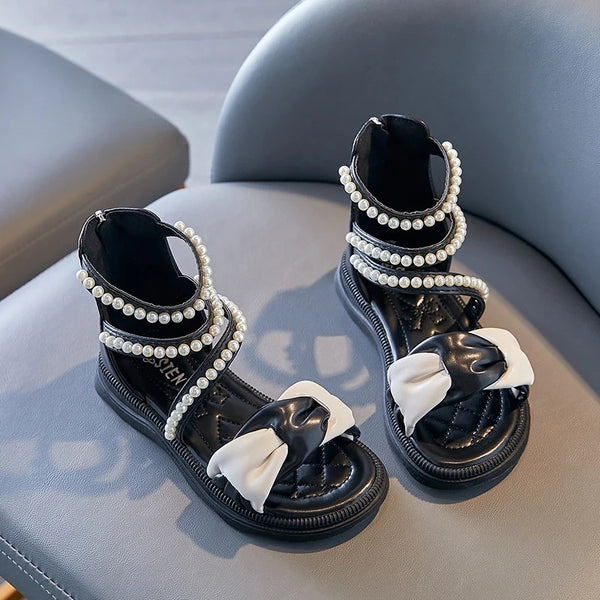 4228 Sandals versatile weave pearls open-toe colour for girls