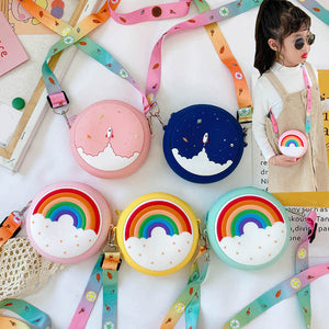 Donut round crossbody handbag adjustable strap for girls