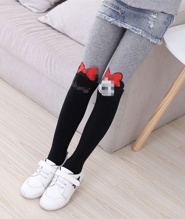Winter stitching pantyhose cat girls fake high legging for girls
