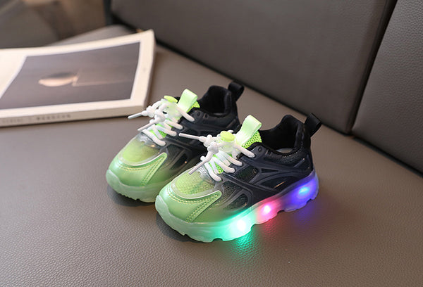 4377 Kids fashion girls shining light sneakers for girls