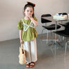 Shirt top + loose wide-leg pant casual 2 pcs dress for girls