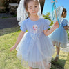 Elsa frozen princess half sleeve frock for girls