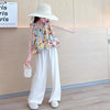 4582 Latest style flower style shirt with trouser dress for girls