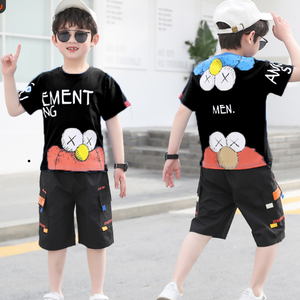Cartoon t-shirt and cargo short 2 pcs dress for Boys