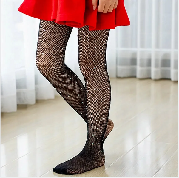 4589 Stone mesh strecthable style mesh legging for girls