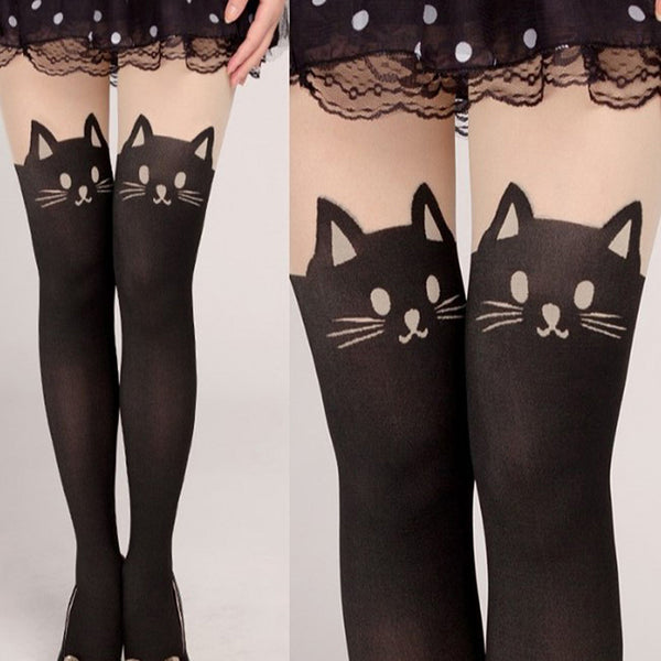 Cat tail fashion printed legging for girls