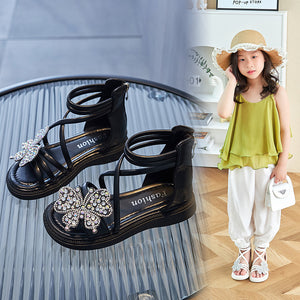 New rhinestone butterfly style sandals for girls