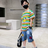 Baby clothes Pakistan smile print shirt with denim short for boys