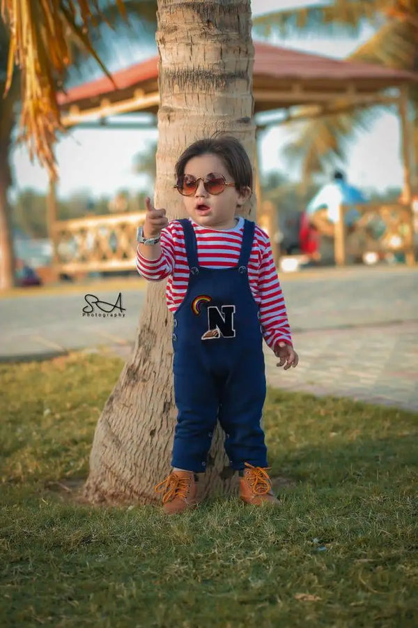 Wings N Patch Dungaree with full sleeve shirt