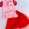 Stylish Net Skirt And Cotton Shirt (2PC) Summer Dress
