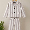 2pcs coat+pent with long sleeve strip dress for girls and boys