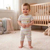Cotton blended romper strpe style half sleeve dress for girls and boys
