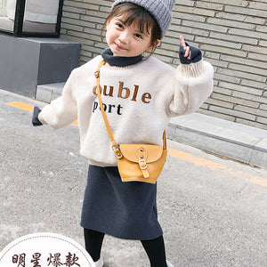 Wool sweater shirt with inner and pencil skirt dress for girls