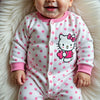 Cute smile and Hello Kitty outfit polka dot printed romper for girls and boys