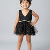 Short sleeve star print frock for girls