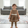 Sleeveless frock with trouser 2 piece dress for girls