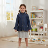 Western style denim shirt with skirt dress for girls