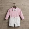 Full sleeve shirt with short + bow 3 piece dress for boys