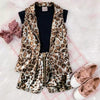 Leopard printed sleeveless waist+short with shirt 3 piece dress for girls and boys