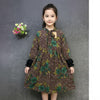 Floral style winter warm frock for girls