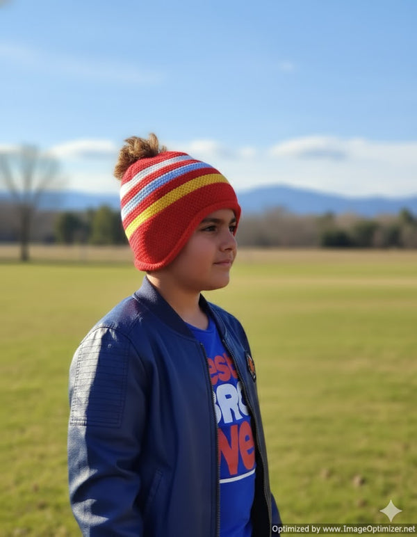 Striped Hand Knitted Warm Winter Cap