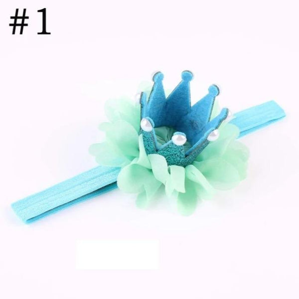 Lace flower crown bow hairband for girls