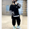 Children’s clothing stripe style pullover top shirt and pant 2 pieces for Boys