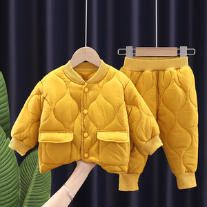 Kids clothes casual warm coat and pant 2pcs dress for boys