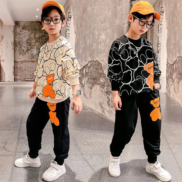 4436  Online shopping for kids cartoon print full sleeve shirt with trouser 2pcs dress for boys