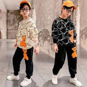 4436  Online shopping for kids cartoon print full sleeve shirt with trouser 2pcs dress for boys