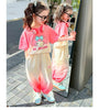 Girls Casual style half sleeve printed shirt with trouser dress for girls