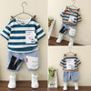 Baby clothing half sleeve shirt with jeans short 2 piece set for boys