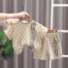 Boys summer outfit set casual half sleeve shirt with short dress for boys