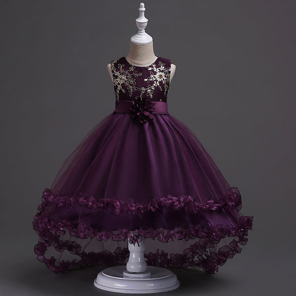 Infant clothing hook flower sleeveless long frock for girls