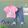 kids clothing baby unicorn print shirt with jeans pant dress for girls